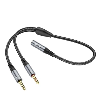 Кабель Audio Splitter Hoco UPA21 2-in-1 3.5 female to 2 male (3501)