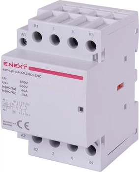 Контактор модульний 4P 40А 2NO+2NC 220V [p005230] E.NEXT e.mc.pro.4.40.2NO+2NC