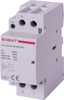 Контактор модульный 2P 40А 1NO+1NC 220V [p005226] E.NEXT e.mc.pro.2.40.1NO+1NC 