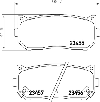 Комплект гальмівних колодок KIA SPORTAGE, KIA SHUMA, KIA CERATO, NISSHINBO (NP6026)