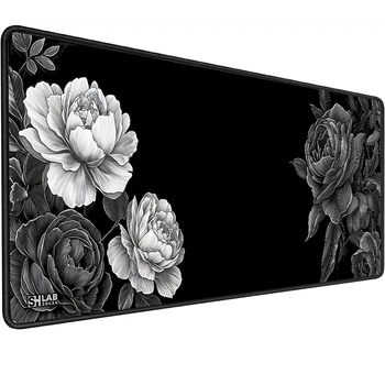 Игровая поверхность (Коврик для мышки) SHLab Black and White Flowers SHM-1136 (70х30 см) (39434)
