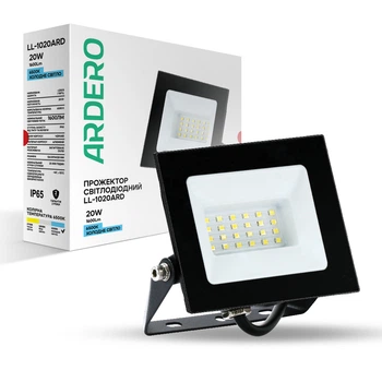 Прожектор светодиодный Ardero LL-1020ARD 20W 1600Lm 6500K черный 6500K (холодный)