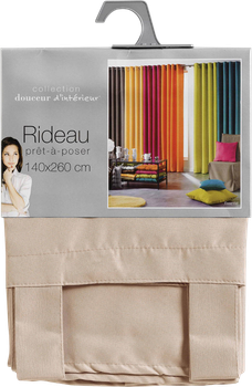 Штора на підтяжках Douceur d'interieur Essentiel 140 x 260 см світло-бежева (3574386005241)