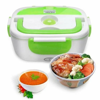 Автомобильный ланч- бокс с подогревом Electronic Lunchbox от прикуривателя термос для еды 1,05 л Зеленый