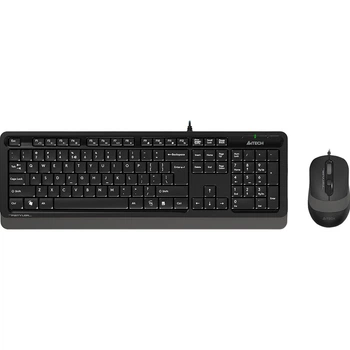 Комплект клавиатура и мышь A4Tech мембранная USB 1600 DPI черная с серым