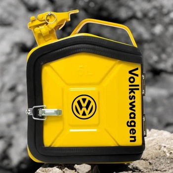 Подарочный набор для мужчин канистра бар 5л (жёлтая) с надписью "Volkswagen"