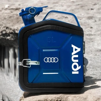Подарочный набор для мужчин канистра бар 5л (синяя) с надписью "Audi"