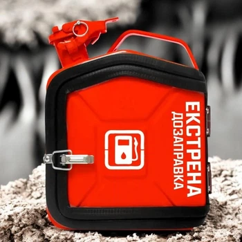 Подарочный набор для мужчин канистра бар 5л (красная) с надписью "Экстренная дозаправка"