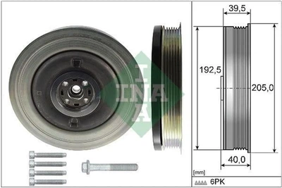Шкив коленвала Ina Volvo S60/S90/V60/V90/XC60/XC90 13- (544 0503 20)