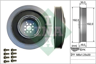 Шкив коленвала Ina Audi A6/Q7VW Touareg 2.7/3.0TDI 02- (6PK) (544 0102 20)
