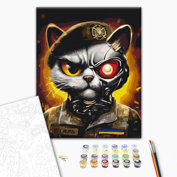 Картина по номерам Brushme Котик ВСУ © Марианна Пащук BS53419 40х50см набор для росписи по цифрам