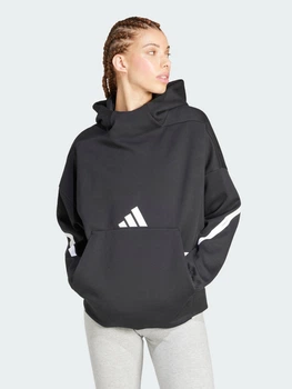 Худи оверсайз женское Adidas W Z.N.E. Oh Hd JJ4760 S Black/White (4067887482035)