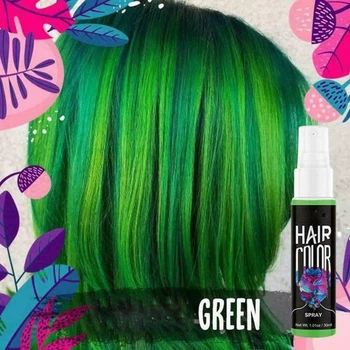 Временная краска-спрей для волос зелёная Green Melao