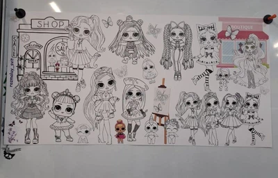 Раскраска "Куклы LOL" 60x120 см