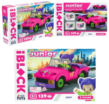 Конструктор пластиковый IBLOCK Junior Kids hits Джип 139 деталей iBlock 24*16*6 см