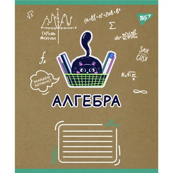 Зошит предметний АЛГЕБРА Black cat 48 листів клітинка YES, 767443