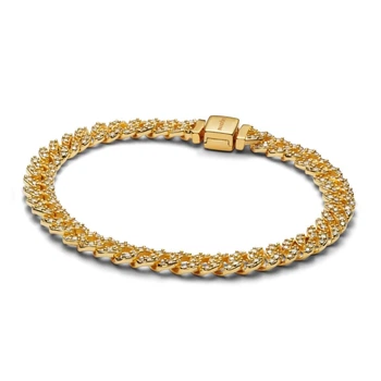 Браслет жіночий Pandora з сяючим паве gold 18 см