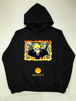 Худі оверсайз з принтом Naruto розмір S чорна