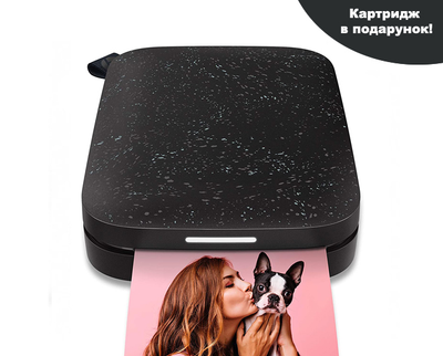 Фотопринтер портативний HP Sprocket Photo Print Black Noir + Набір паперу в Подарунок!