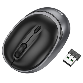 Беспроводная компьютерная USB Мышь Hoco GM34 Nuevo 2 типа соединения 2.4GHz модуль Bluetooth V3.0/5.2,микросхема Han Tianxia MX8650A Black