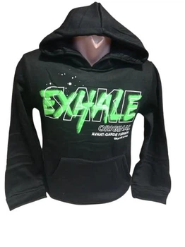 Утеплене худи пайта батник "EXHALE" для хлопчика підлітка S&C Угорщина чорний з зеленим 11-12 років 152см