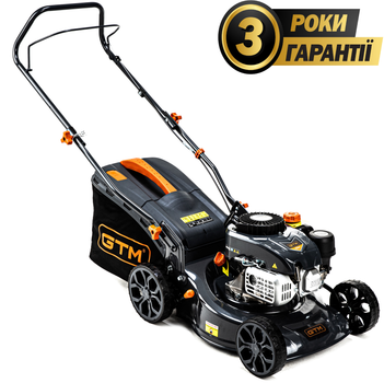 Газонокосилка бензиновая GTM 4 л. с., 42 см, 25-75 мм, 45 л несамоходная (LM42)