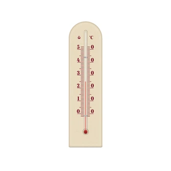 Деревянный термометр комнатный (от 0 °C до +50 °C) высота 19,8 см