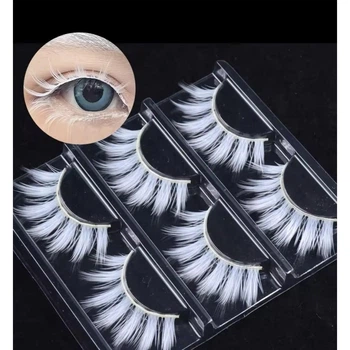 Накладные ресницы Eye Lashes белые лучики, 3 пары