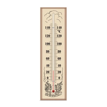 Деревянный термометр для сауны и бани (от 0 °C до +140 °C) высота 30 см 300109