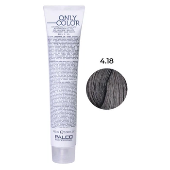 Профессиональная безаммиачная крем-краска для волос Palco Only Color 4.18 холодный какао 100мл