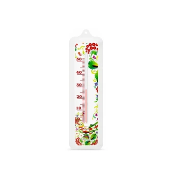 Комнатный термометр со шкалой (от 0 °C до +50 °C) высота 15 см белый "Жар-птица" 300189