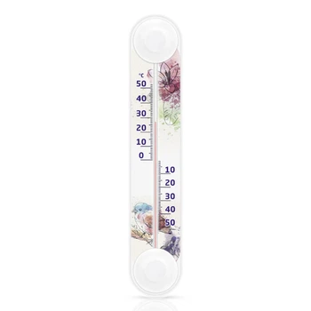 Оконный термометр (от -50 °C до +50 °C) 20,5 см белый Птички