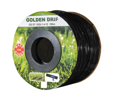 Крапельна стрічка емітерна для поливу парників GOLDEN DRIP 100 м Чорний