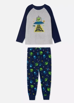 Піжама (кофта+штани) флісова сіро-синя Космос Primark 116см (400010023)