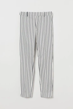 Брюки H&M 36 белый черная полоска 6015737169