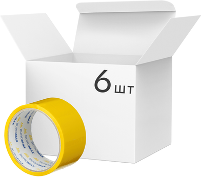 Набір клейкої стрічки Buromax 48 мм х 35 м Жовта 6 шт. (BM.7007-08)