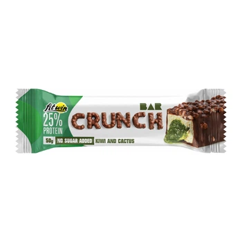 Crunch Bar - 12x50g Kiwi and Cactus протеїнові батончики Crunch Bar зі смаком ківі та кактуса для свіжого перекусу, білка та тонусу