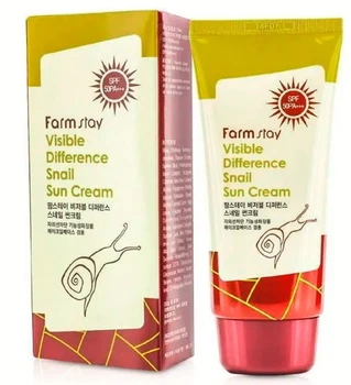 Солнцезащитный крем с экстрактом улитки FARMSTAY La Ferme Visible Difference Snail Sun Cream SPF50 PA+++, 70g