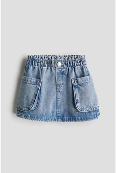 Джинсовая детская короткая юбка карго для девочки H&M 104 (3-4 года) голубой