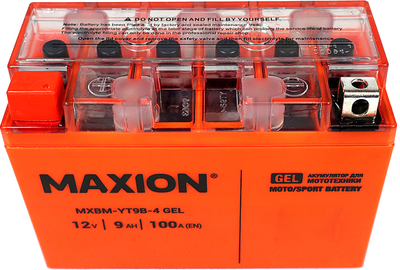 Мото аккумулятор Maxion YT9B-4 GEL 12 В 9 А/час 100 A (4820219072591)