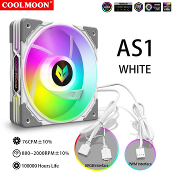 Вентилятор Coolmoon 120мм CM-AS1-W White ARGB (CM-AS1-W) Кулер для корпуса