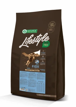 Сухой беззерновой корм для взрослых собак всіх пород с белой рыбой Nature's Protection Lifestyle Grain Free White Fish Adult All Breeds 10 кг (4771317456854)