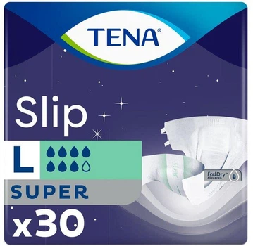 Подгузники для взрослых Tena Super Large 30 шт 92-144 см 7 капель