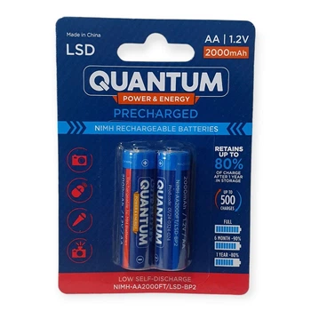 Аккумулятор Ni-MH с низким саморазрядом (LSD) Quantum 2000mAh AA FT, 2шт/уп blister