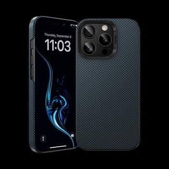 Чохол карбоновий Benks Premium Case Armor Tint Kevlar Carbon Slim Case (1000D) with MagSafe для Apple iPhone 16 Pro Starry Blue