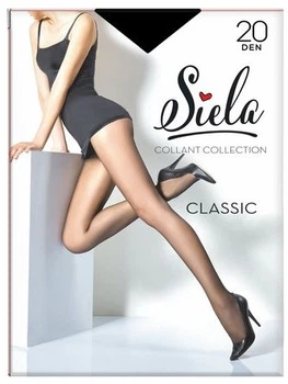 Колготки женские Siela Classic с шортиками, 20 DEN, Nero, размер 4