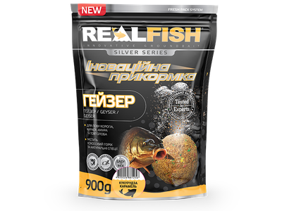 Прикормка Real Fish Гейзер Кукуруза-карамель 900г