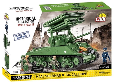 Конструктор детский танк 1:28 M4A3 SHERMAN T34 CALLIOPE COBI 2569