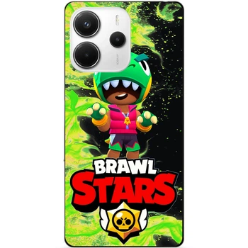 Чехол силиконовый бампер Candy для Xiaomi Redmi Note 14 5G с Героем Brawl Stars Бравл Старс Леон Динозавр