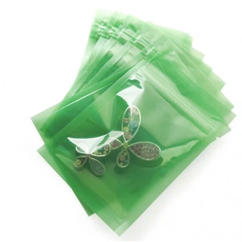 Пакет-саше прозорий зелений, для пакування, із замком Zip-Lock, 12*18 см, 10 шт